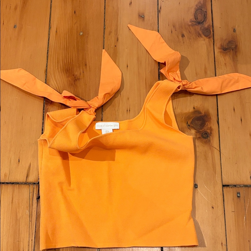 Orange Tie-Strap Women's Top - House of Harlow